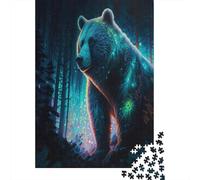 70x50cm/1000pcs Forêt Mystique et Ours Jigsaw Animal Fantastique Lumineux Puzzles À Faire Soi-même pour Adultes