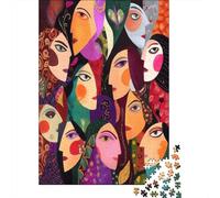 70x50cm/1000pcs Graphisme créatif de la personnalité féminine aux Multiples facettes Jigsaw Puzzles À Faire Soi-même pour Adultes