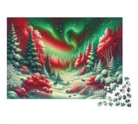 70x50cm/1000pcs Hiver enchanté, Aurore Jigsaw Puzzles À Faire Soi-même pour Adultes