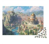 70x50cm/1000pcs Monuments grecs Puzzle Jouet en Bois Cadeau Unique Décoration Intérieure Jeu Éducatif Challenge Toy