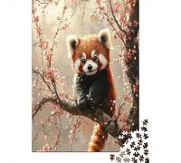 70x50cm/1000pcs Panda Roux Puzzle Jouet en Bois Cadeau Unique Décoration Intérieure Style d'art Animalier Mignon Jeu ÉduChatif Challenge Toy