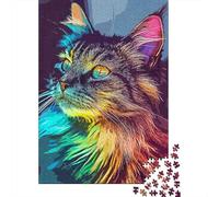 70x50cm/1000pcs Puzzle 1000 Pièces, Rainbow Cat, Idée Cadeau Noël | Comme idée cadeau de Noël : ce puzzle adulte 1000 pièces propose un défi plus long pour les journées d'hiver.