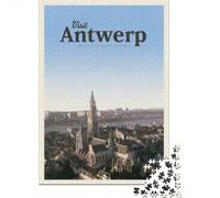 70x50cm/1000pcs Puzzle 1000 Pièces, Visit Antwerp, Puzzle Cadeau De Noël | Pour les jours de pluie : Puzzle 1000 pièces adulte ; pour les amateurs qui apprécient les défis patients.