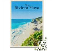 70x50cm/1000pcs Puzzle 1000 Pièces, Visit Riviera Maya, Idée Cadeau Festive