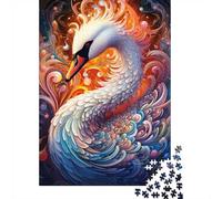 70x50cm/1000pcs, Puzzle Classique 1000 Pièces, Colorful Swan Art Print | Comme idée cadeau de Noël : Puzzle adulte 1000 pièces ; pour un cadeau qui reste agréable bien après les fêtes.
