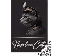 70x50cm/1000pcs, Puzzle Classique 1000 Pièces, Napoleon Cat Portrait