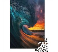 70x50cm/1000pcs, Puzzle Classique 1000 Pièces, Ocean Wave Sunset Landscape | Pour un hobby calme : ce puzzle 1000 pièces adulte se prête aux longues séances de puzzle à la maison.