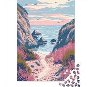 70x50cm/1000pcs, Puzzle Image 1000 Pièces, Beach Minimalist Art | Puzzle 1000 pièces adulte : associe idée cadeau et passion du puzzle ; pour partager un moment calme pendant les fêtes.