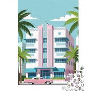 70x50cm/1000pcs, Puzzle pour Adulte, 1000 Pièces, Miami Beach | Comme idée cadeau de Noël : ce puzzle 1000 pièces adulte propose un défi plus long pour les journées d'hiver.