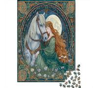 70x50cm/1000pcs Puzzles pour Adolescents Adultes Déesse, destrier Gris Perle