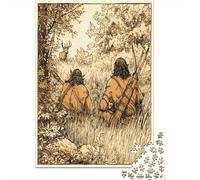 70x50cm/1000pcs Puzzles pour Adolescents Adultes Dos de Chasseur Nordique de l'âge de Pierre