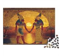 70x50cm/1000pcs Puzzles pour Adolescents Adultes Isis et Osiris Face au Lever du Soleil sur Le Nil