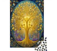 70x50cm/1000pcs Puzzles pour Adolescents Adultes l'arbre de Vie Cosmique Brille d'une lumière Jaune