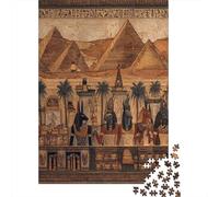 70x50cm/1000pcs Puzzles pour Adolescents Adultes Peintures murales de l'Égypte Ancienne des Pyramides de Gizeh