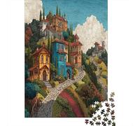 70x50cm/1000pcs Puzzles pour Adolescents Adultes Un Cul-de-Sac avec de Belles Maisons