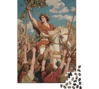70x50cm/1000pcs Puzzles pour Adolescents Adultes Victor on Chevalback Holding Aloft The Flowering Cane