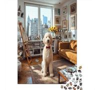 70x50cm/1000pcs Salon Chaleureux Puzzle Jouet en Bois Cadeau Unique Décoration Intérieure Animal de Compagnie Urbain Jeu ÉduChatif Challenge Toy