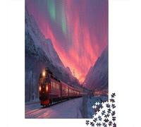70x50cm/1000pcs Train Polaire Express Entre Les Montagnes Froides Jigsaw Puzzles À Faire Soi-même pour Adultes