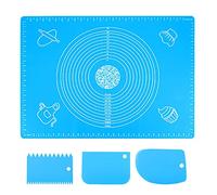 70x50cm Tapis de Patisserie en Silicone, Anti-adhésif Réutilisable Tapis de Cuisson avec Mesure Antidérapant Baking Mat pour Fondant Tartes Macaron Pizza pâte, Tapis de Pâte à Rouler Tapis de Comptoir
