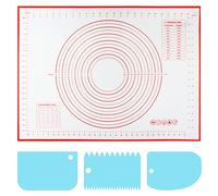 70X50cm Tapis Patisserie pour Étaler La Pate Grande Tapis de Cuisson Silicone Plaque Silicone Patisserie Accessoire Reutilisable Anti-Adhésif avec Corne Patisserie