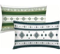 70x90 Lot de 4 Housses de Coussin Bande Coussin Canape BohêMe, Lin Taie d'oreiller Impression Recto Verso avec Fermeture éClair Invisible, Decoration Maison pour Jardin Salon, Cadeau Femme -LK260468E