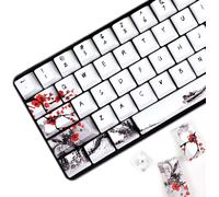 71 Pcs Mechanical Gaming Keyboard-OEM Custom Japanese Style PBT for Cherry MX 61/64 60% Keyboard (Plum Flower)