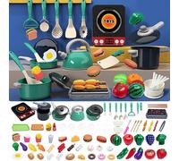71 Pièces Accessoires de Cuisine pour Enfants, Chef Jeu de rôleUstensiles, Couteau Montessori Enfants, ustensiles de Cuisine Enfant pour E nfants Filles Garçons 3 4 5 6 7 8Ans (green/86pcs)