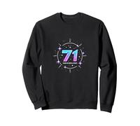 71 Years of Force Cadeau d'anniversaire Cosmique Sweatshirt, Unisexe pour Adultes, Noir, L