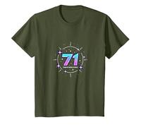 71 Years of Force Cadeau d'anniversaire Cosmique T-Shirt, Enfant, Olive, 4 Ans
