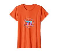 71 Years of Force Cadeau d'anniversaire Cosmique T-Shirt, Femme, Orange, 3XL