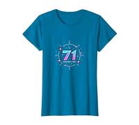 71 Years of Force Cadeau d'anniversaire Cosmique T-Shirt, Femme, Saphir, XS