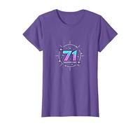 71 Years of Force Cadeau d'anniversaire Cosmique T-Shirt, Femme, Violet Chiné, S