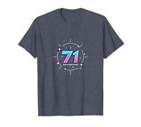 71 Years of Force Cadeau d'anniversaire Cosmique T-Shirt, Homme, Bleu Chiné, L