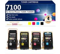 7100 Cartouche de Toner Compatible pour Xerox Phaser 7100N 7100DN Imprimantes, Haut Rendement 5000 Pages, Impression Nette,BCMY-1 Set