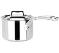 711662 Casserole Acier Inoxydable Qualité Professionnelle Saint Germain Ø16 Cm / 2 L - Fabriquée En France - Tous Feux Dont Induction - Couvercle Et Manche En Inox, Argent