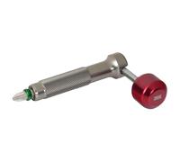 711L Lollipop Tournevis de poche EDC avec levier rétractable pour plus de couple - Tournevis hexagonal interchangeable de 6,35 mm (gris sidéral et rouge)