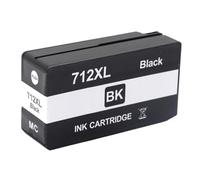 712 XL 712XL 3ED71A 3ED67A Cartouche À Jet d'encre Remanufacturée. Compatible avec HP DesignJet T210 T230 T250 T650 Imprimante(712XL Black)