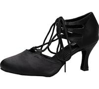 7137 Femmes Chaussures de danse à bout fermé Latin, Tango Salle de bal Doubles comme des talons ultra confortables - Noir - Noir , 41 EU