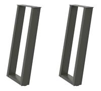 718023& Pieds de table console en U, 2 pièces, anthracite, 28 x (72-73) cm, acier