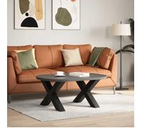 718054& Pieds de table basse - Haut de gamme - en forme de X, 2 pièces, noir, 70 x (42-43) cm, acier