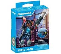 Playmobil Figurine Super-héros Lady Falcon (71835) – Articulée, tyrolienne & cape – Noir/Sarcelle