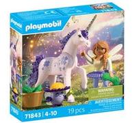 Playmobil | Magic Unicorns | Licorne de Collection Lavande chanceuse avec fée | avec des détails soignés & des Accessoires interchangeables | Cadeau Parfait pour Les Enfants à partir de 4 Ans | 71843