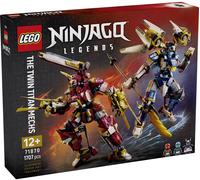LEGO Ninjago Les Robots Titan Jumeaux - Jouet Ninja avec 2 Figurines & 3 Minifigurines Dont Kai & NYA - Décoration de Chambre d'enfant - Cadeau d'anniversaire pour Garçon Ado ou Fan dès 12 Ans 71870