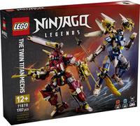LEGO Ninjago Les Robots Titan Jumeaux - Jouet Ninja avec 2 Figurines & 3 Minifigurines Dont Kai & NYA - Décoration de Chambre d'enfant - Cadeau d'anniversaire pour Garçon Ado ou Fan dès 12 Ans 71870