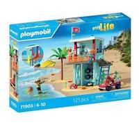 71903 Poste de secours & voiturette de plage, My Life Vacances a la plage, 125 pieces, Des 4 ans Bleu G