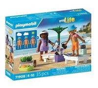 71908 Playmobil Couple vacanciers à la plage and transats Bleu