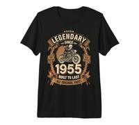 71e Anniversaire légendaire Depuis 1955 crâne Motard Moto T-Shirt Haut de Gamme