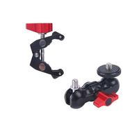 71MM BallHead Clamp en aluminium DSLR appareil photo bras magique double 1/4 ""rotule montage guidon Super pince hotchaussure moniteur trépied pour Canon Nikon