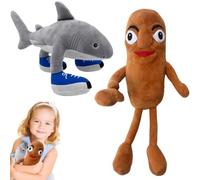 71Nmly 2pcs Tung Tung Tung Sahur Peluche,Tralalero Tralala Peluche,Italian Brainrot Plush,Brainrot Italien Peluche Figures,Soft Stuffed Animal Pillow Figure Doll for Adult Kids