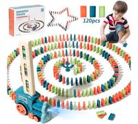 71Nmly Jouet de Train Domino,120 pièces de Blocs Électrique Train,Jouets de Construction et d'empilage,pour Filles et Garçons 3 Ans et Plus